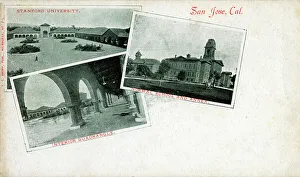Stanford Prints: Montage of inset scenes around San Jose, California, USA