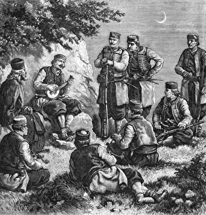 Montenegrin soldiers singing warsongs