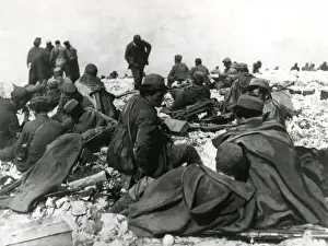 Montenegrin Prints: Montenegrin troops after a battle, eastern front, WW1