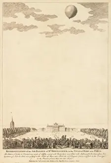Champ Prints: Montgolfier balloon, Champ de Mars, Paris