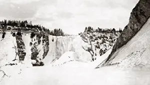 New Images May Prints: Montmorency Falls, Canada, frozen in winter, circa 1890. Date: circa 1890