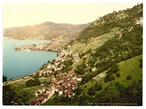 Montreux Prints: Montreux. View from Chambebaud, Geneva Lake, Switzerland