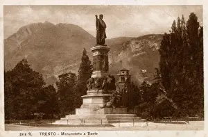 Jan18 Prints: Monument to Dante at Trento, Italy
