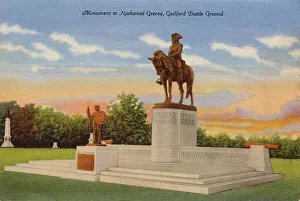 Guilford Prints: Monument to Nathaniel Greene, Guilford Battle Ground