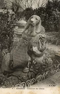 Images Dated 19th August 2016: Monument to a pet at the Asnieres Dog Cemetery, Paris