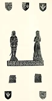 Monumental brass rubbing, John and Elizabeth Hampden