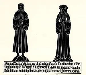 Monumental brass rubbing, William Barton and wife