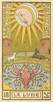 Beams Prints: The Moon depicted on a Tarot card