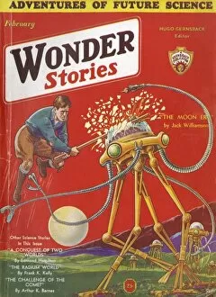 Sci Fi Magazine covers Collection: The Moon Era, Wonder Stories Scifi Magazine Cover