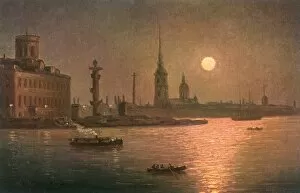 Nightime Gallery: Moonlight on the River Neva, Russia