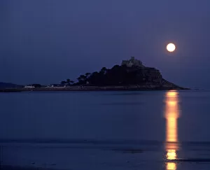 Moonrise over St Michaels Mount, Cornwall
