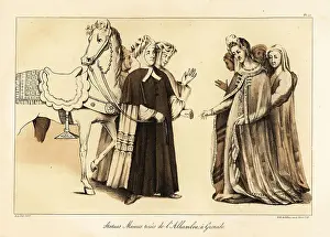 13th Century Prints: Moorish costumes from ceiling fresco paintings in the Alhambra P