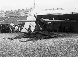 Soulnier Prints: Morane-Soulnier Monoplane Float-Plane Parked on the Beac?