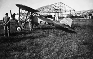 Hangars Prints: Morane-Soulnier Ms-185 Parasol Parked