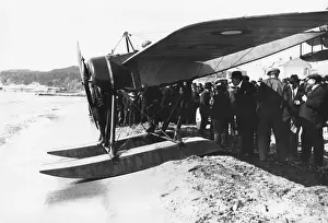 Morane-Soulnier Seaplane Monoplane Parked on a Beach wit?