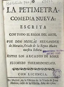 Writter Prints: MORATIN, Nicol᳠Fernᮤez de (1737-1780). Spanish