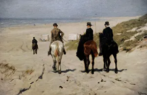 Horseman Gallery: Morning Ride along the Beach, 1876, by Anton Mauve (1838-188