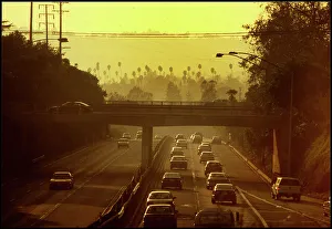 Highway Prints: Morning view of Los Angeles highway