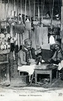 Morocco - a leather goods boutique/shop/stall