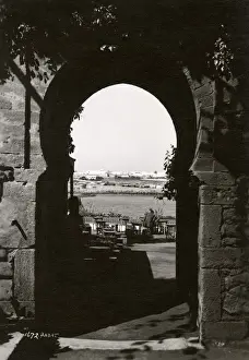 Rabat Prints: Morocco, North West Africa - Archway and terrace - Rabat