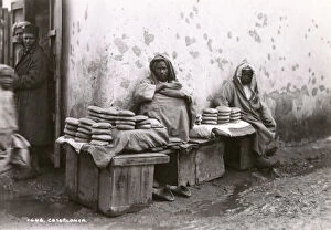 Seller Collection: Morocco, North West Africa - Street Bread sellers Casablanca