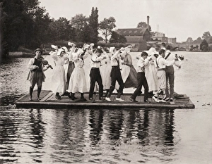 Accompaniment Gallery: Morris Dancers on a floating platform, Stratford