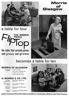 Morris flip top table advertisement