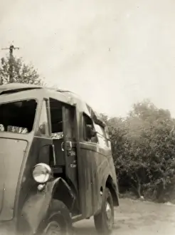 Hornsey Prints: Morris J Type Van Accident, Hyde Works, St Jamess Lane