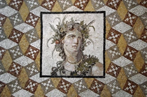 Antioch Gallery: Mosaic. 2nd century. Imperial Period. Woman with a flower s