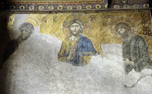 Anthemius Gallery: Mosaic of the Deesis. 13th century. Detail. Hagia Sophia. Is