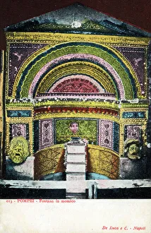 Aedicula Prints: Mosaic Fountain, Casa della Fontana Grande, Pompeii, Italy