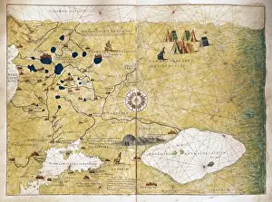 Villages Prints: Moschoviae Tabula. Map of Russia and of the Indo-European