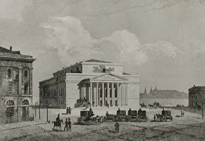 Urbanism Prints: Moscow. View of the Imperial Theatre or Bolshoi Theatre