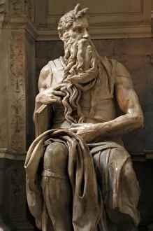 Images Dated 22nd January 2009: Moses. 1513-1515. Statue by Michelangelo (1475-1564). Marble