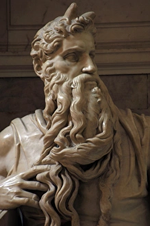 Images Dated 22nd January 2009: Moses. 1513-1515. Statue by Michelangelo (1475-1564). Marble