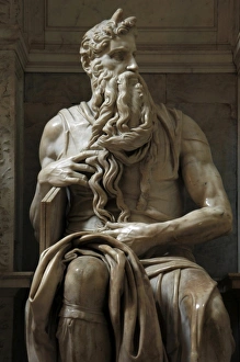 Images Dated 22nd January 2009: Moses. 1513-1515. Statue by Michelangelo (1475-1564). Marble