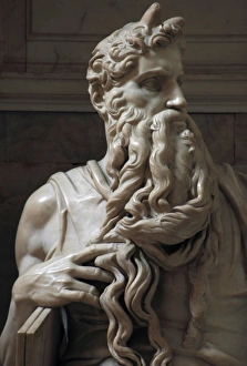 Images Dated 22nd January 2009: Moses. 1513-1515. Statue by Michelangelo (1475-1564). Marble