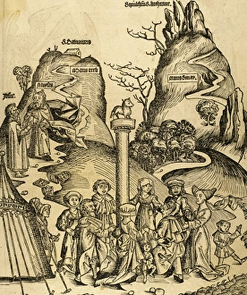 Moses and Joshua descend from Mount Sinai with the tablets o Moses and Joshua descend from Mount Sinai with the tablets o