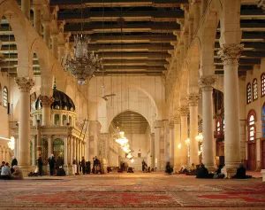 Mausoleum Prints: Mosque of Damascus. Prayer Room or haram. Syria