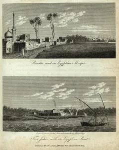 Cityscape Prints: Mosque at Rosetta, and Fort Julien, Egypt