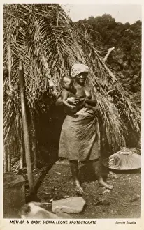 Sierra Prints: Mother and Baby - Village, Sierra Leone, West Africa