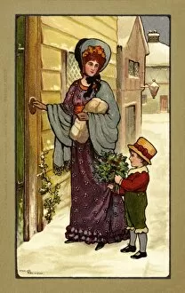 Knock Gallery: Mother and child bearing Christmas gifts