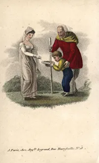 Alms Gallery: Mother and child giving charity