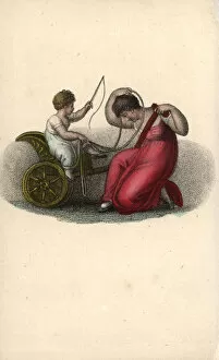 Amour Gallery: Mother and child playing on a chariot