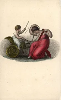Amour Gallery: Mother and child playing on a chariot