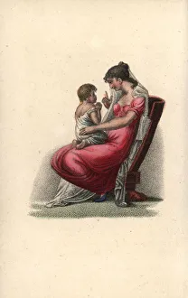 Amour Gallery: Mother with child praying on her lap