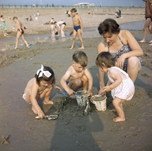 Woman and child at the seaside