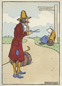 Mother Goose illustration -- There was an old woman Mother Goose illustration -- There was an old woman
