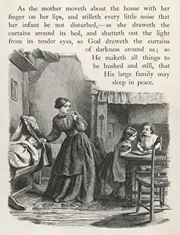 Awaken Prints: Mother Hushes Children