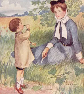 Picnicking Prints: Mother & son